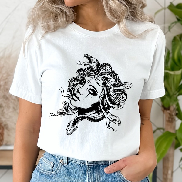 Medusa Snake Face, Goddess Medusa Shirt, Halloween Shirt, Greek Mythology Shirt, Snakes Head Witch Shirts, Mythology Shirts, Witchy Tshirt