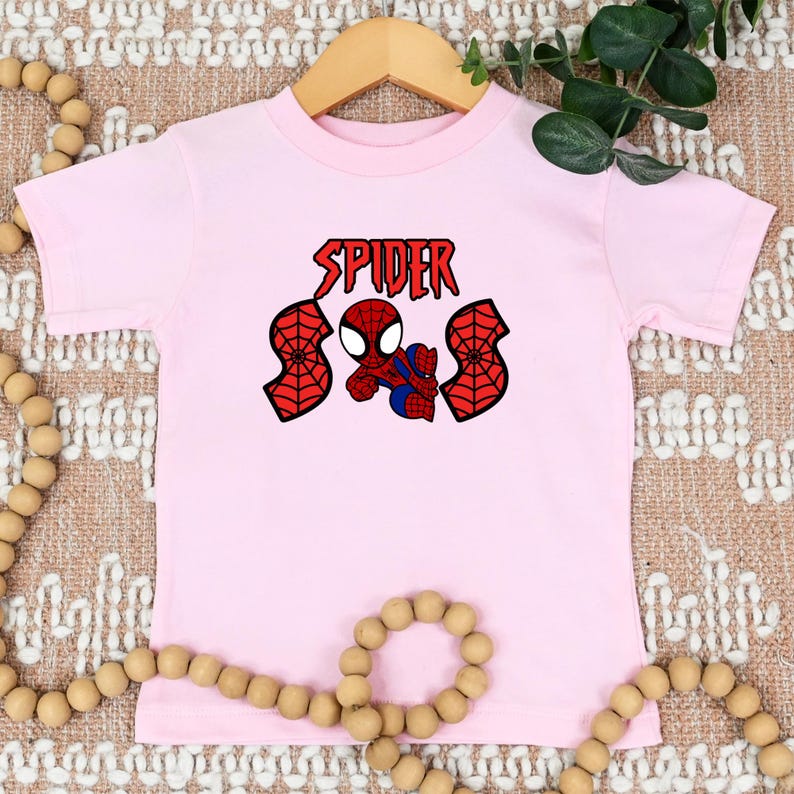 Spidey and Friends Birthday Boy Shirt, Ghost-Spider Superhero Tee, Personalized Name & Age Outfit image 7