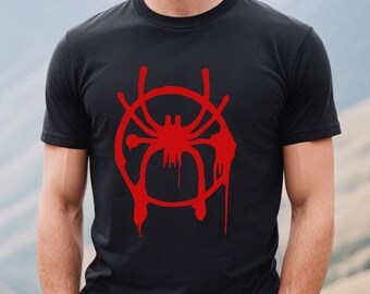 Miles Morales Spiderman Logo T-shirt, Amazing Spider Man Father Day Grandson Gift Avenger Shirt, Superhero Shirt, Spider-Man Crop Tank