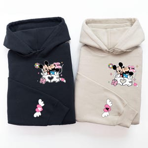 Personalized Mickey Minnie Couple Sweatshirt, Disneyland Wedding Happily Ever After, Disneyland Castle Honeymoon Trip Matching love Hoodie