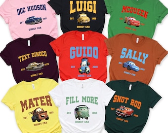 Disney Cars Shirts,Disney Family Cruise 2023 Shirts,Disney Birthday Team,Disney Holiday Shirt, Disney Cars Characters Family Matching Shirts