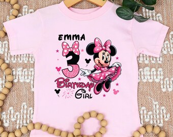 Minnie Birthday Girl Family Matching shirt, Disney Birthday Vacation shirt, Mom Dad Birthday T-shirt, Youth Toddler 4th 6th Girls  Birthday