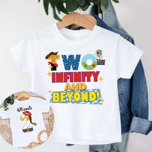 Custom Two infinity and beyond Birthday Girl Boy Shirt, Disney Vacation Toy Story shirt, Buzz Lightyear shirt, Toy Story Second Birthday Tee