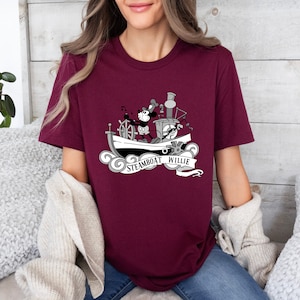 Retro Mouse Graphic Shirt, Original steamboat Mickey Disney Family Vacation Shirt, Vintage Steamboat Willie, Birthday Gift T-shirt