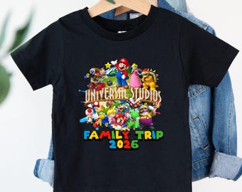 Universal Studios 2026 Family Trip Shirt, Super Hero Game World Vacation Tee, Custom Matching Top, Friends Theme Park Apparel