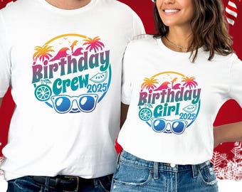 Birthday Girl Crew 2025 Beach Birthday Party Shirt, Girls Trip Birthday Shirts, Birthday Gang Shirt, Birthday Trip, Summer Birthday Party