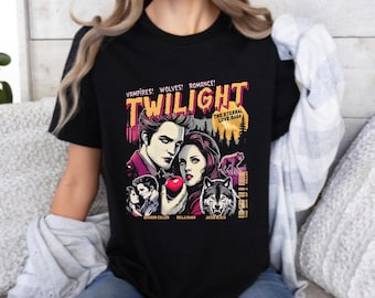 Retro Vintage Twilight Movie  Lovers Shirt, Twilight Fans Homage T-shirt, Gift For Book Lover Twilight Saga Comic, Vampires Wolves Romance