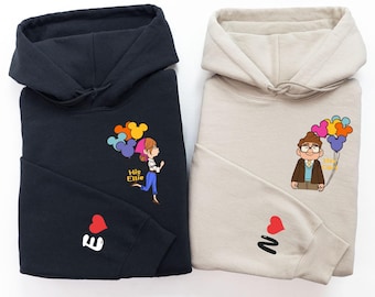 Couple Up Movie Vaction Sweatshirt, Valentine Ellie and Carl Matching Shirt, Romantic Husband Wifey