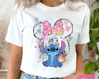 Stitch Shirt, Mickey Castle Watercolor, Dog Lover T-Shirt, Lilo and Stitch Tee, Minnie Bow Shirt, Magic Kingdom Shirt,