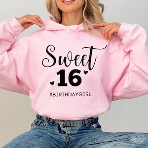 Sweet 16th Birthday Sweatshirt, 16th Birthday Gift Sweater, Birthday Shirt, 16th Birthday Gift, Sweet Sixteen Hoodie, Birthday Party Gift
