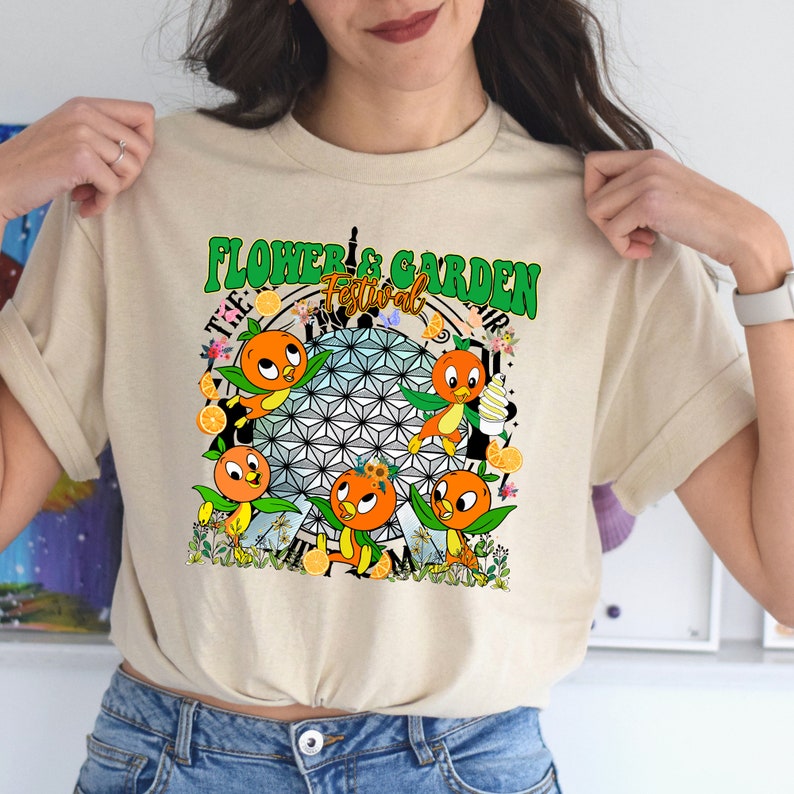 Flower Garden Orange Bird, Floral Epcot Shirt, Blossoms Best Day Ever Tee, International Festival Epcot Tee, Disney Flower Garden Shirt Sand