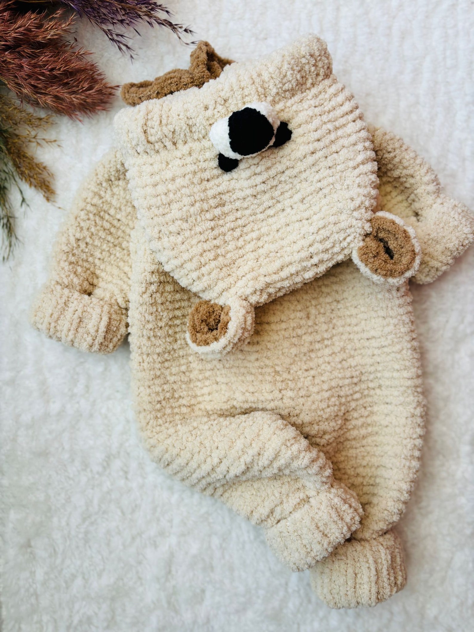 Baby Quilted Fake 2 Pcs Bear Romper