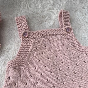 Set of 4-Baby girl romper bonnet booties cardigan set-newborn Gift box-Baby photo prop-knittef newborn coming home hospital outfit-pink rose zdjęcie 6