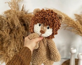 Baby Lion Amigurumi Toy,Sleepy Companion for Baby,Soft Handmade Gift
