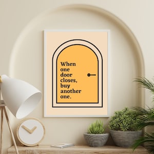 Real Estate Wall Art, Realtor Office Decor, Realtor Signs, Housewarming Gift, Funny Quote, Printable Art, Instant Download (Yellow Boho)