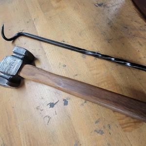 Hand Forged BBQ Pigtail Steak Meat Flipper