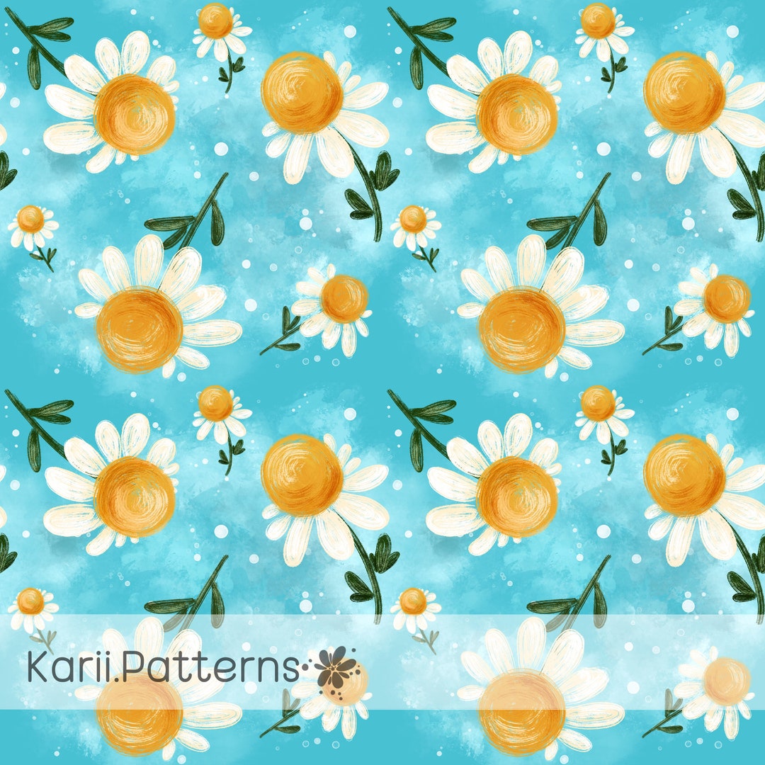 Daisy Fabric Pattern Design, Flower Pattern, Daisy Flower Seamless ...