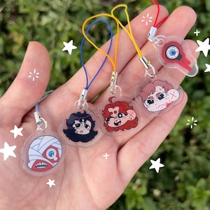 Mouthwashing Game Acrylic Phone Charms | Captain Curly | Swansea | Anya | Daisuke