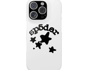 Y2K Sp5der Brand Logo Slim Phone Case, Trendy Phone Accessory, Aesthetic Case, Cool Phone Protector, Cool Design Phone Case