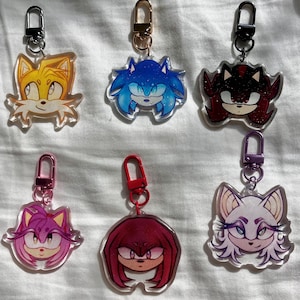 Llaveros acrílicos de personajes de Sonic