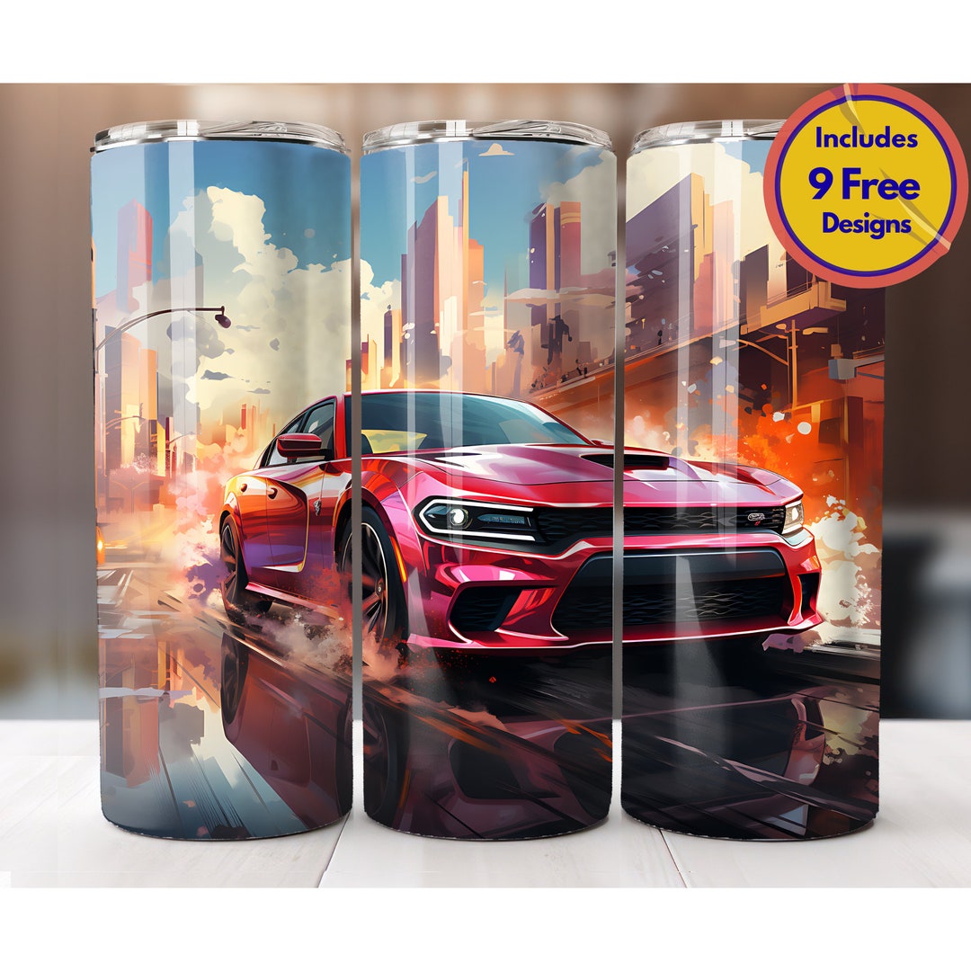 Dodge Charger Muscle Car 20oz Tumbler Sublimation Design Car Tumbler