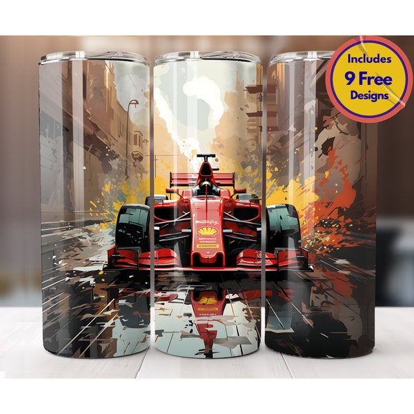 Ferrari Motorsport Racing 20 oz Tumbler Sublimation Design Formula 1 Car Tumbler Wrap F1 Racing Tumbler Wrap Digital Download ONLY PNG