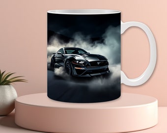 Ford Mustang Car Smoke 11oz & 15oz Mug Sublimation Design PNG Muscle Car Mug Wrap Car Garage Mug Sports Car Mug Racing Mug Digital ONLY PNG