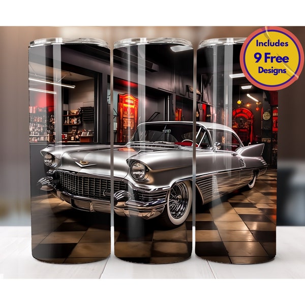 Classic Silver Bel Air Car 20 oz Tumbler Sublimation Design Car Tumbler Wrap Men Tumbler Wrap Retro Cars WrapDigital Download ONLY PNG