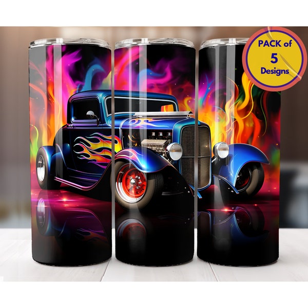 Hot Rod Classic Car 20 oz Tumbler Sublimation Design PNG Vintage Car Tumbler Retro Car Tumbler Antique Car Wrap Digital Download ONLY PNG