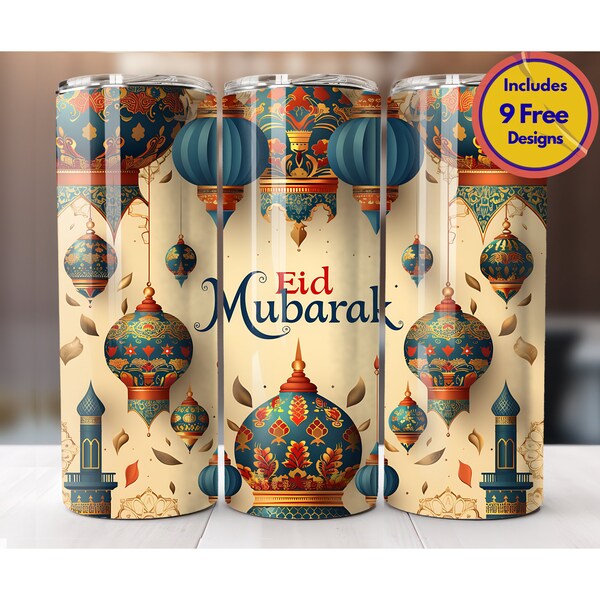 Eid Mubarak 20 oz Tumbler Sublimation Design PNG Religious Tumbler Ramadan Tumbler Mosque Tumbler Wrap Islamic Art Tumbler Digital ONLY