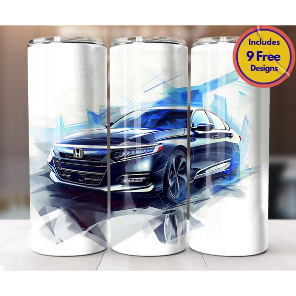 Honda Accord Car 20oz Tumbler Sublimation Design PNG Sports Car Tumbler Wrap Racing Tumbler Honda Lover Gear Head Digital Download ONLY