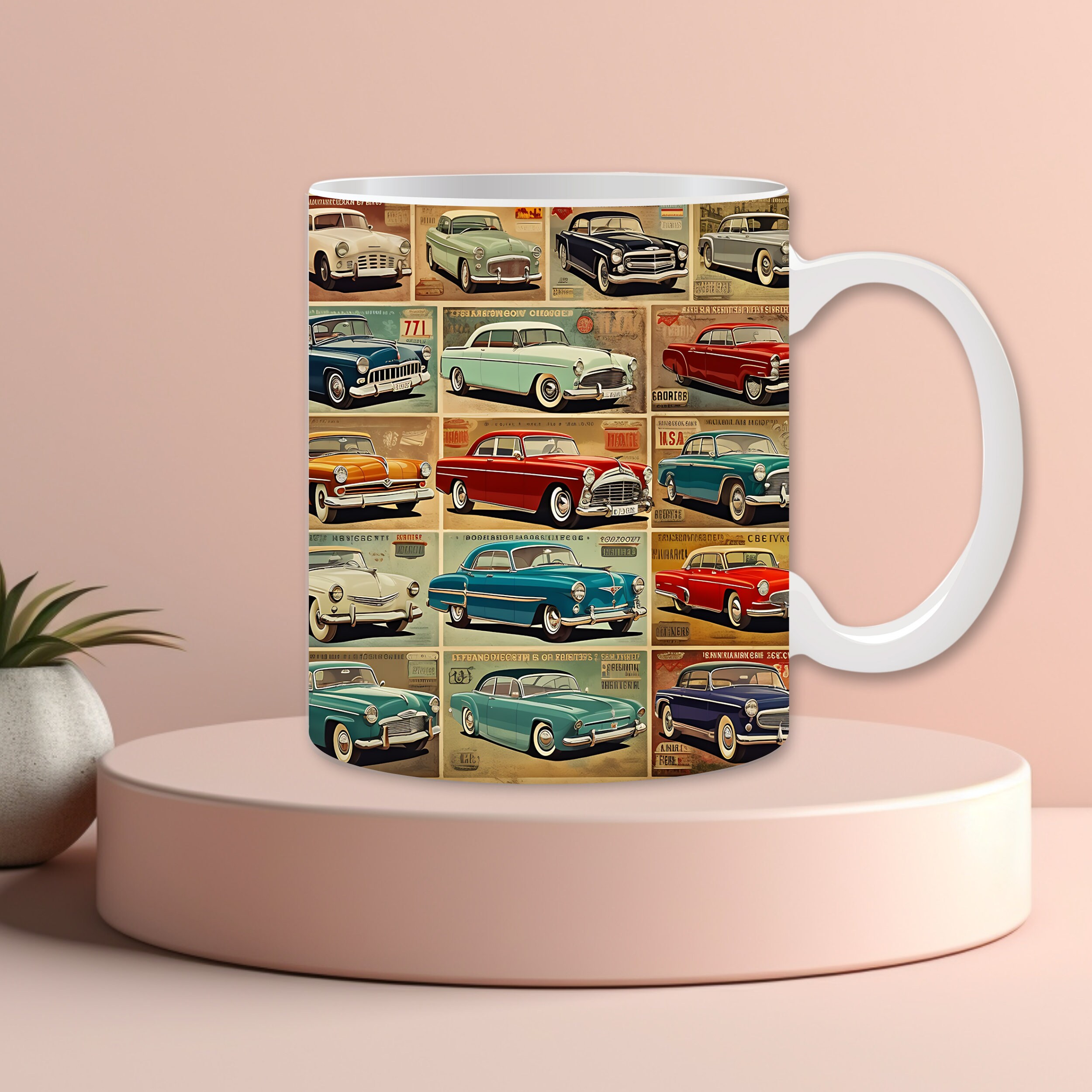 Franklin Automobile, Beige 2 Handled Mug With Franklin Advertisement,  Vintage Car Mug, Automobile Collectors Gift, Tea or Coffee Cup 