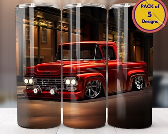 Classic Ford Truck 20 oz Tumbler Sublimation Design Truck Tumbler Wrap Men Tumbler Wrap Digital Download PNG Vintage Lowrider Car Wrap