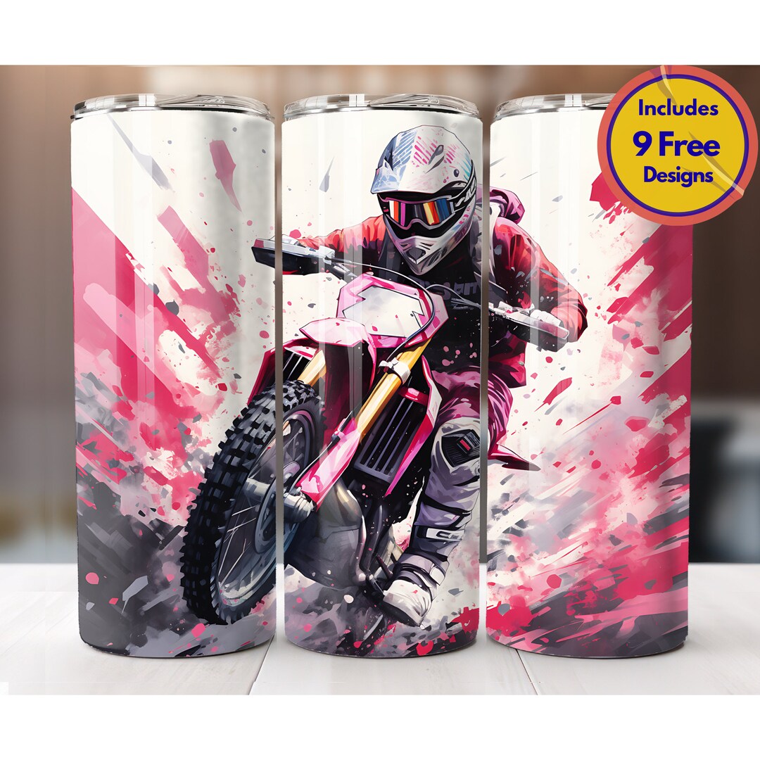 Dirt Bike Tumbler Wrap 20 Oz Tumbler Sublimation Design PNG Motorcycle