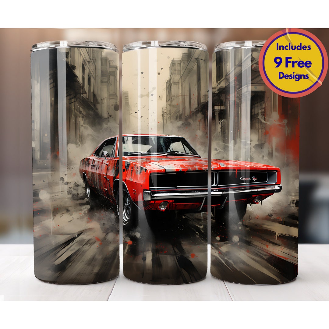 Classic Red Dodge Charger Muscle Car 20 Oz Tumbler Sublimation Etsy