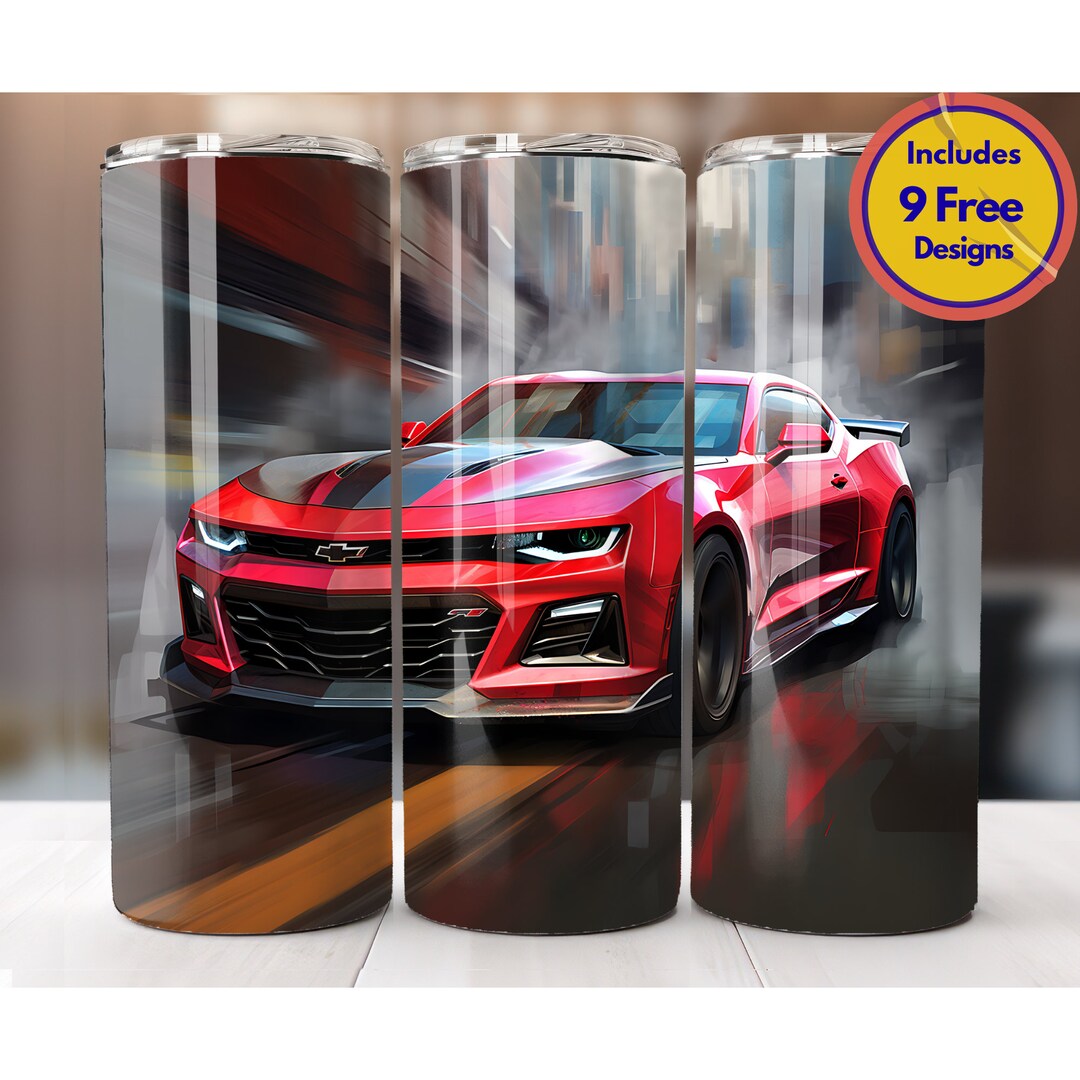 Chevy Camaro 20oz Tumbler Sublimation Design PNG Sports Car Tumbler