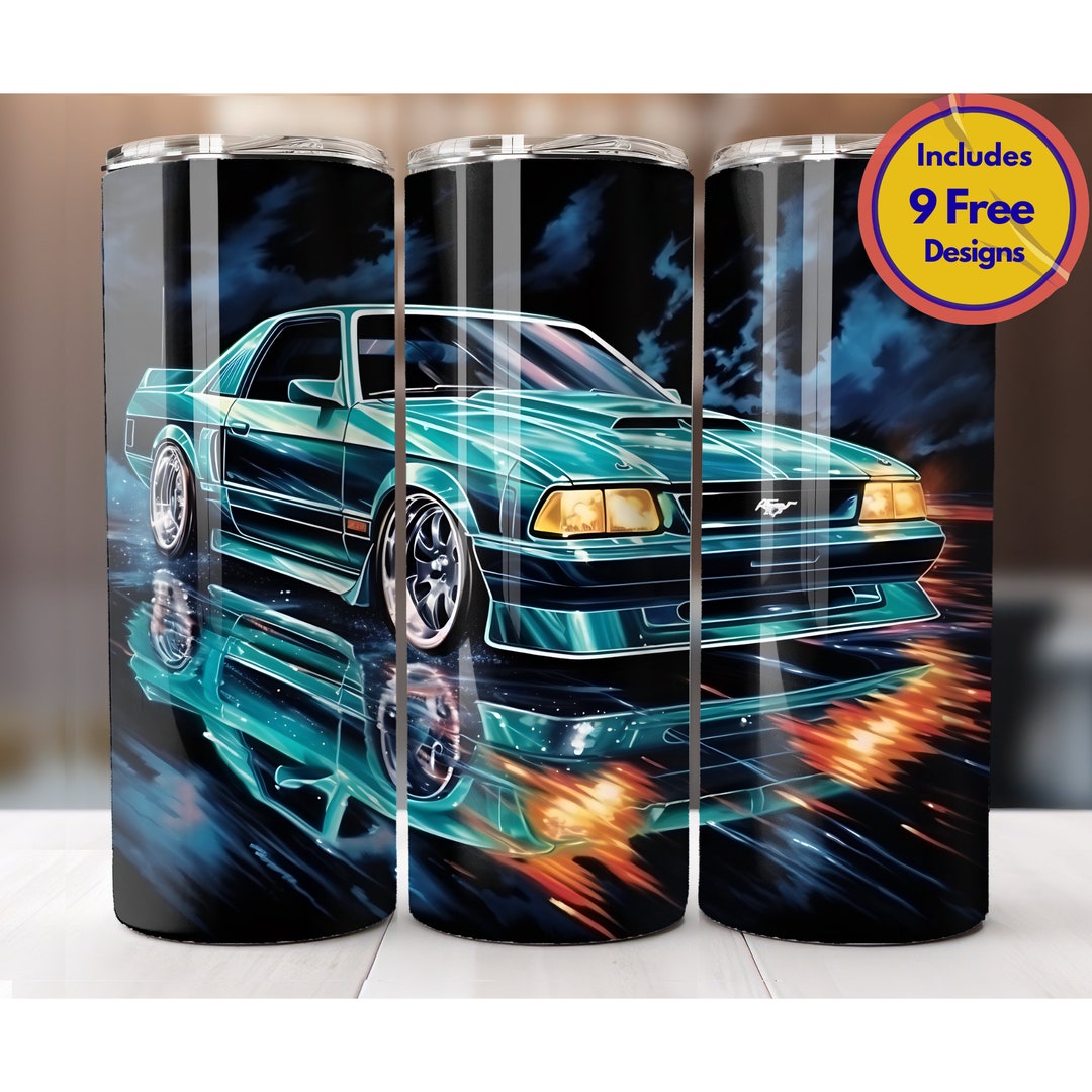 1990's Ford Mustang Muscle Car 20oz Tumbler Sublimation Design PNG Car ...