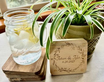 Custom Engraved Wood Coasters