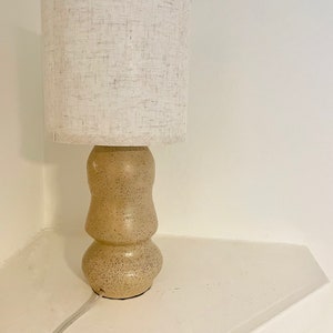 Handmade Ceramic Table Lamp With Speckled Buff Clay