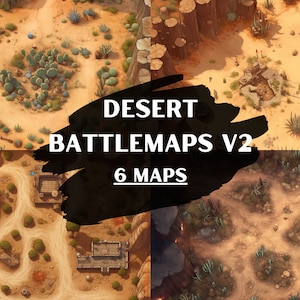 DnD Desert Battlemaps v2 Bundle, 6 cartes de bataille D&D, cartes de bataille Donjons et Dragons, carte de bataille Roll20, Fantasy Grounds, Foundry VTT
