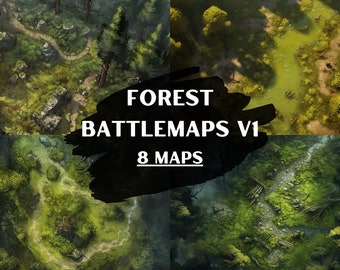 DnD Forest Battlemaps v1 Bundle, 8 D&D Battlemaps, Dungeons and Dragons Battle Maps, Roll20 Battlemap, Fantasy Grounds, Gießerei VTT