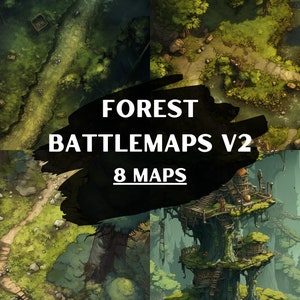 DnD Forest Battlemaps v1 Bundle, 8 D&D Battlemaps, Dungeons and Dragons Battle Maps, Roll20 Battlemap, Fantasy Grounds, Gießerei VTT