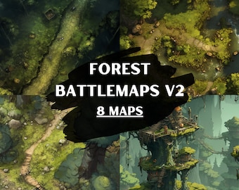 DnD Forest Battlemaps v1 Bundle, 8 D&D Battlemaps, Dungeons and Dragons Battle Maps, Roll20 Battlemap, Fantasy Grounds, Foundry VTT