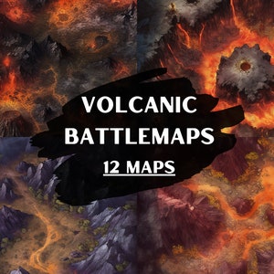 DnD Volcanic Battlemaps-bundel, 12 D&D Battlemaps, Dungeons and Dragons Battle Maps, Roll20 Battlemap, Fantasy Grounds, Foundry VTT