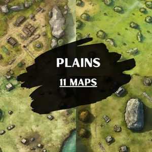 DnD Plains バンドル、11 枚の D&D バトルマップ、ダンジョンズ アンド ドラゴンズ バトルマップ、Roll20 バトルマップ、Fantasy Grounds、Foundry VTT