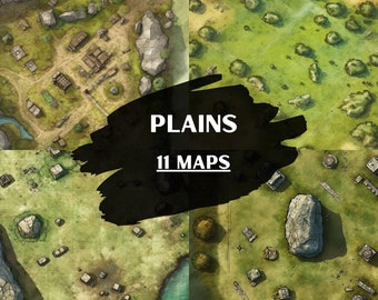 DnD Plains Bundle, 11 D&D Battlemaps, Dungeons and Dragons Battle Maps, Roll20 Battlemap, Fantasy Grounds, Foundry VTT