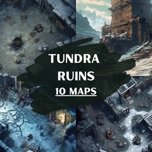 DnD Tundra Ruins Battle Maps-bundel, 10 D&D Battlemaps, Dungeons and Dragons Battle Maps, Roll20 Battlemap, Fantasy Grounds, Foundry VTT