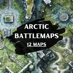 DnD Arctic Battlemaps-bundel, 12 D&D Battlemaps, Dungeons and Dragons Battle Maps, Roll20 Battlemap, Fantasy Grounds, Foundry VTT
