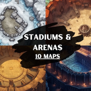 Lot de cartes DnD Stadiums and Arenas, 10 cartes de bataille D&D, cartes de bataille Donjons et Dragons, Roll20 Battlemap, Foundry VTT