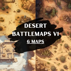 Pacchetto DnD Desert Battlemaps v1, 6 mappe di battaglia D&D, mappe di battaglia di Dungeons and Dragons, mappa di battaglia Roll20, Fantasy Grounds, Foundry VTT
